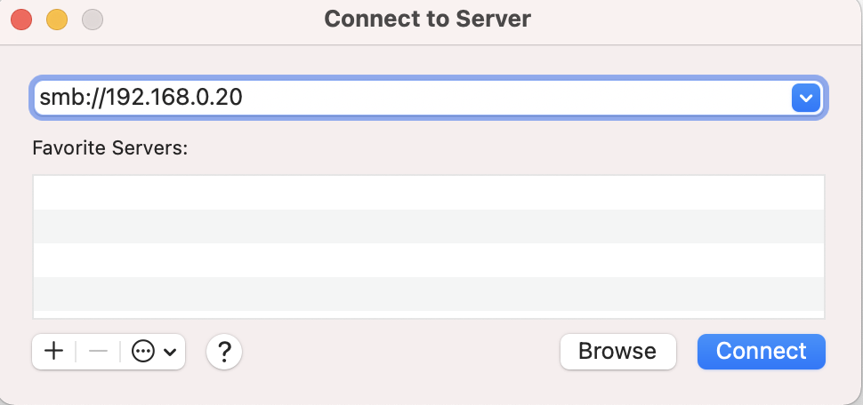 Mac Finder サーバーに接続
